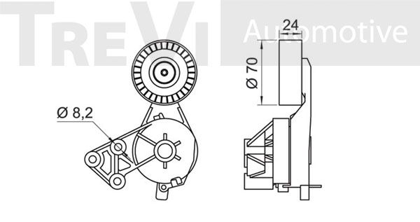 TREVI AUTOMOTIVE Kiristinvarsi, moniurahihna TA1750